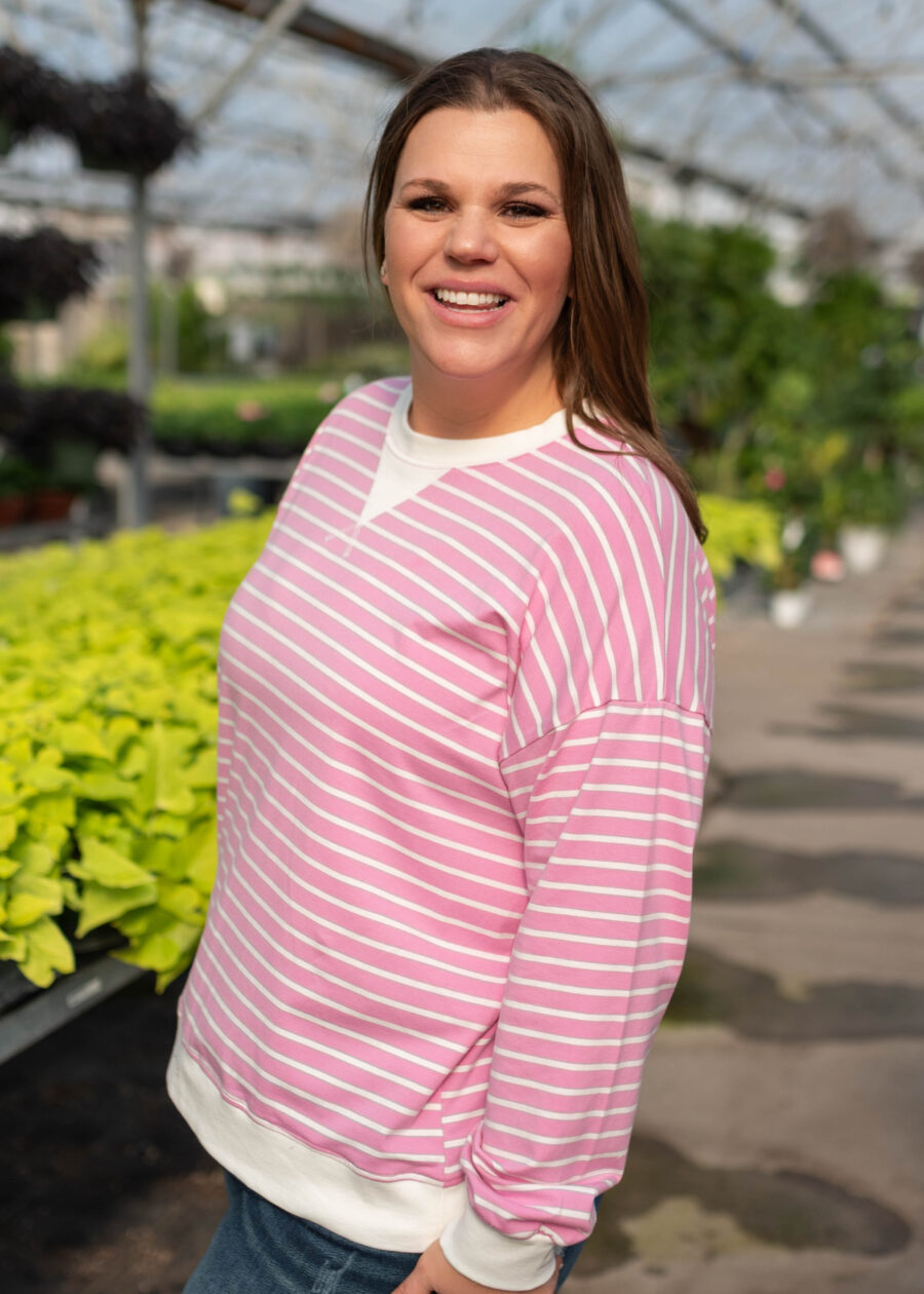 Tessa Pink Striped Pullover
