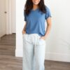 The Classic Blue V-Neck Top