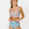 Whimsy Floral / Trellis Floral Reversible Ultra High-Waist Bottom