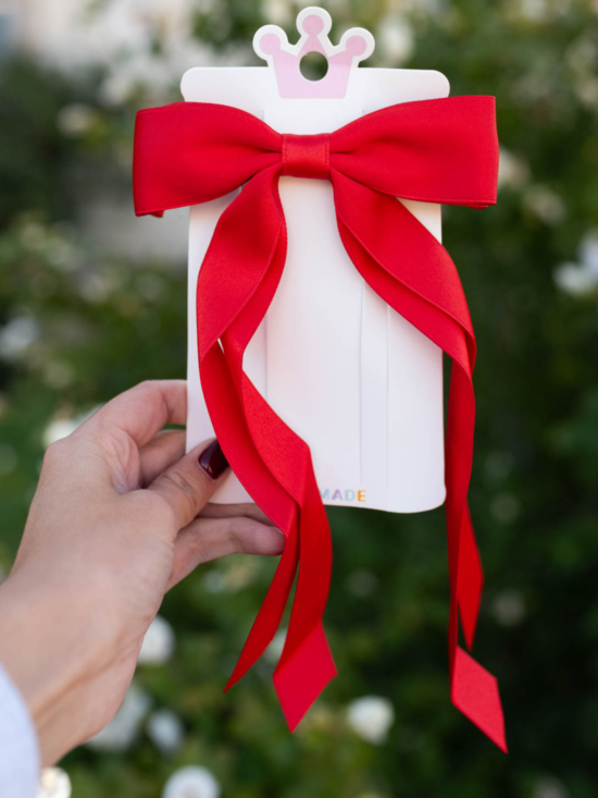 Zaria Red Double Ribbon Bow