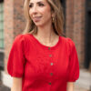 Zoe Red Button Up Sweater
