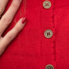 Zoe Red Button Up Sweater