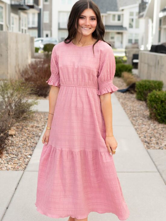 Zoey Dusty Pink Smocked Dress