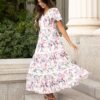 Zoie Pink Floral Tiered Dress