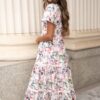 Zoie Pink Floral Tiered Dress