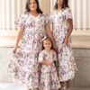 Zoie Pink Floral Tiered Little Girl Dress