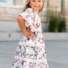 Zoie Pink Floral Tiered Little Girl Dress