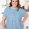 Zuri Striped Chambray Top