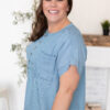 Zuri Striped Chambray Top