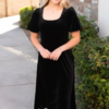 Alexa Black Velvet Dress
