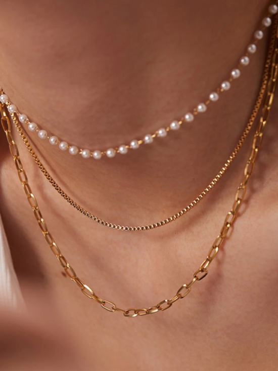 Annie 18K Pearl Chain Necklace